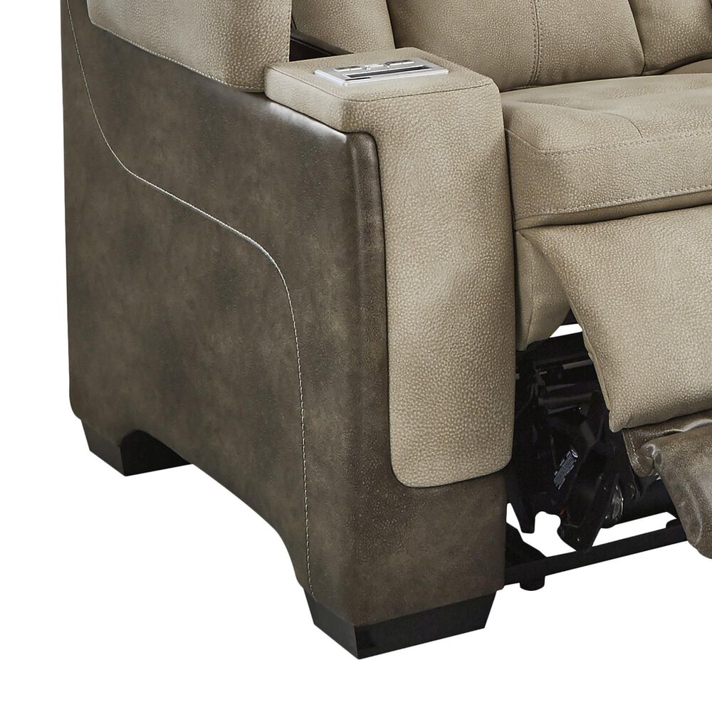 Ashley Next-Gen DuraPella Power Reclining Loveseat with Console in Sand, , large