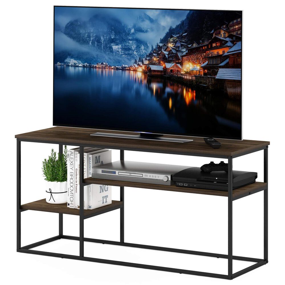 HOMLUX 45" TV Stand with 2 Open Storage Shelves in Columbia Walnut, , large