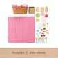 Fisher Price Wooden Picnic Basket and Food Pretend Play Set in Multicolor, , large