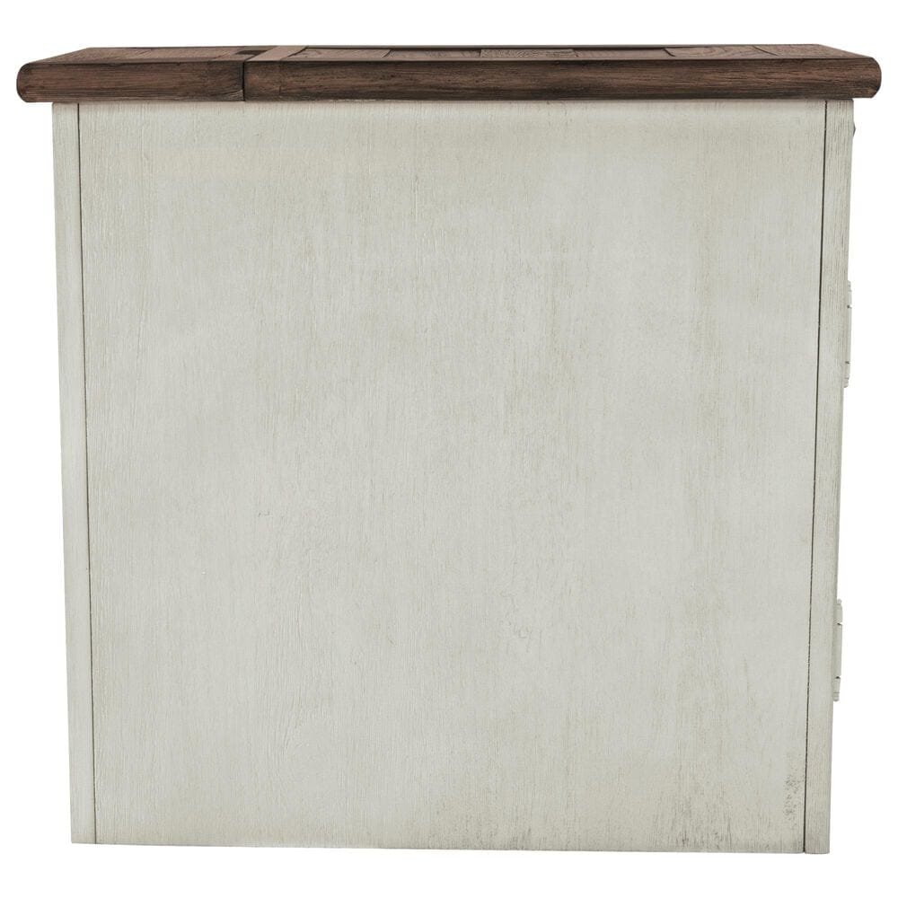Ashley Bolanburg Chairside Table with USB in Weathered Oak and Antique White, , large