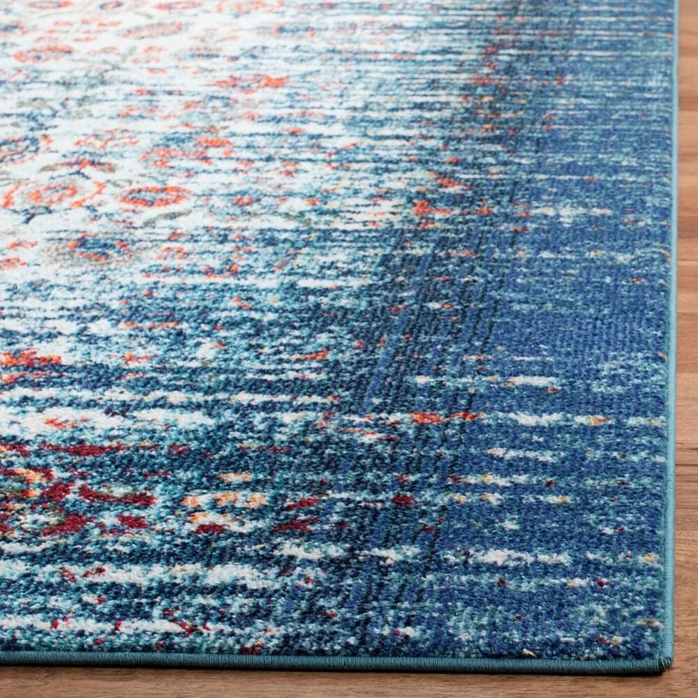 Safavieh Monaco MNC208V 2&#39;2&quot; x 8&#39; Blue and Ivory Runner, , large