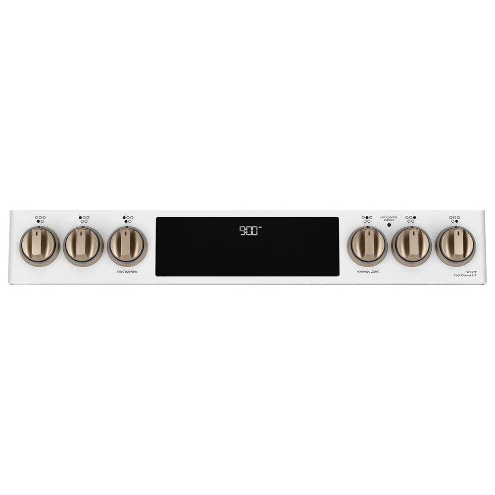 Cafe 30" Slide-In Front Control Induction and Convection Range in Matte White, , large