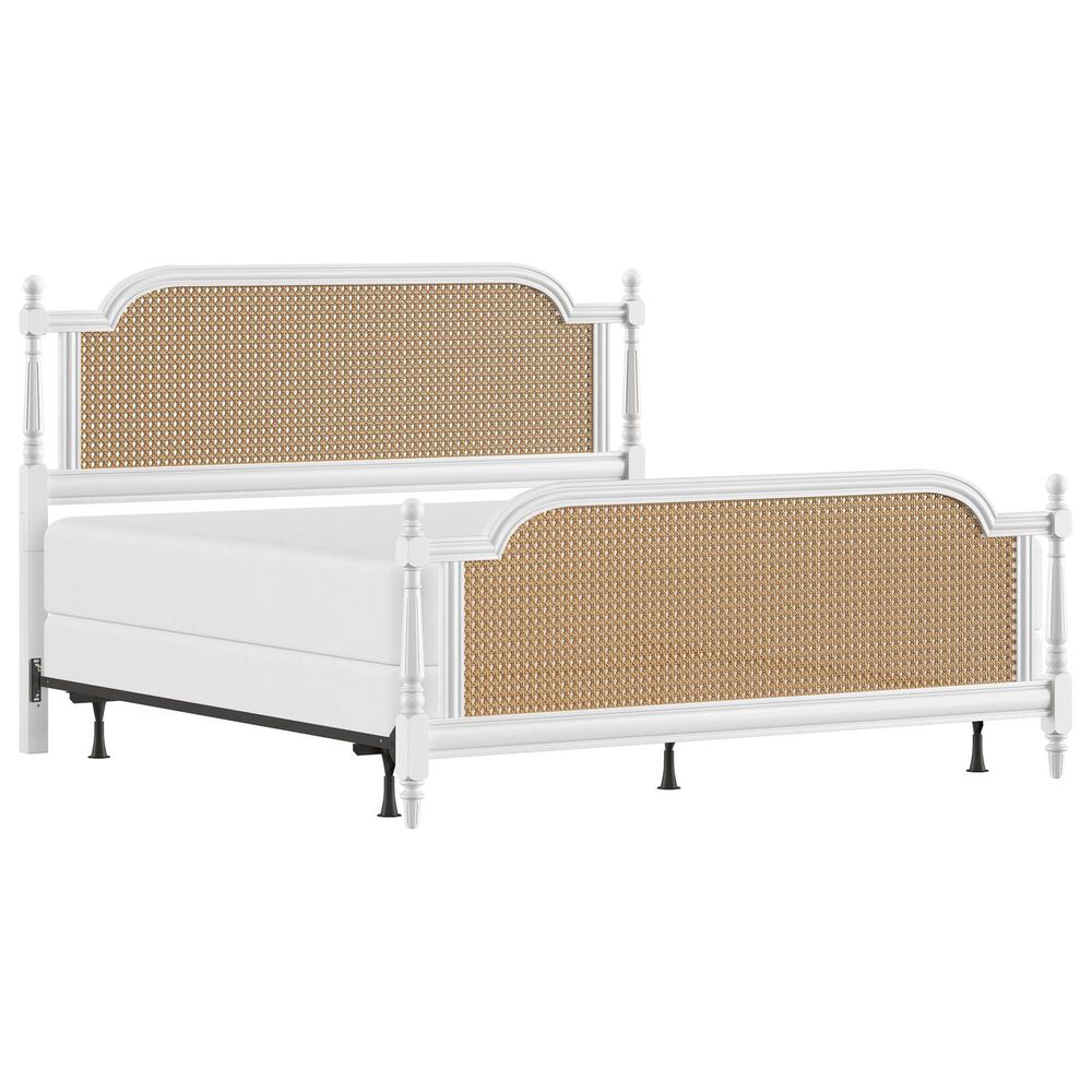 Richlands Furniture Melanie King Poster Panel Wood Bed in White, , large