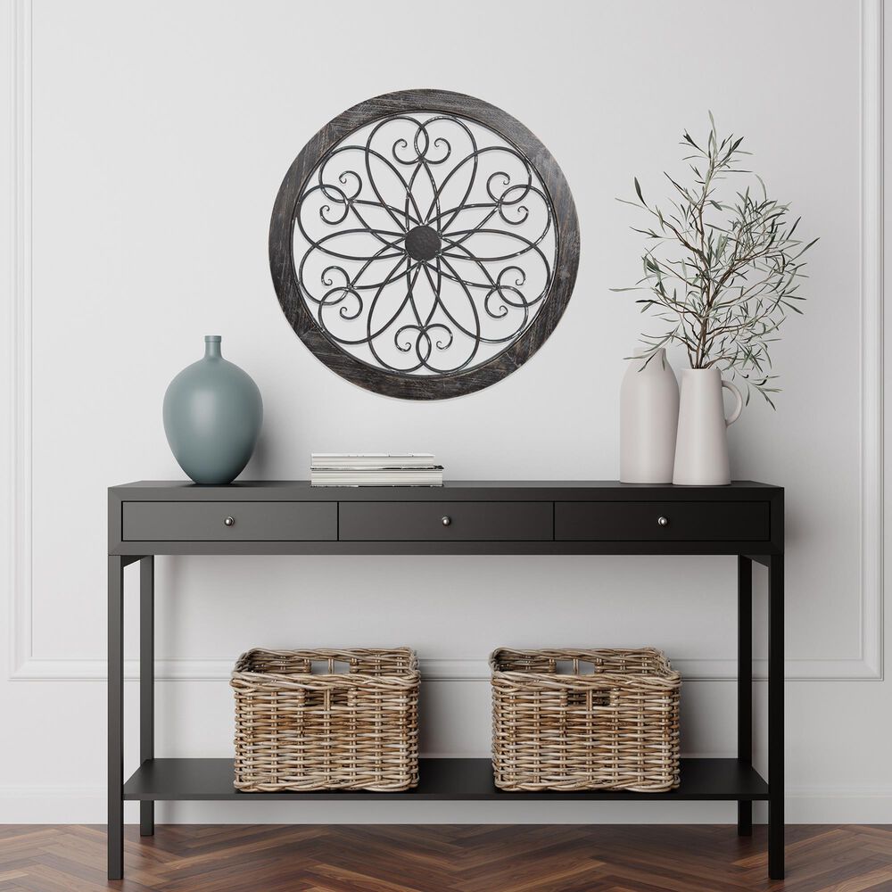 Timberlake Hastings Home Medallion Wall Decor in Gray, , large