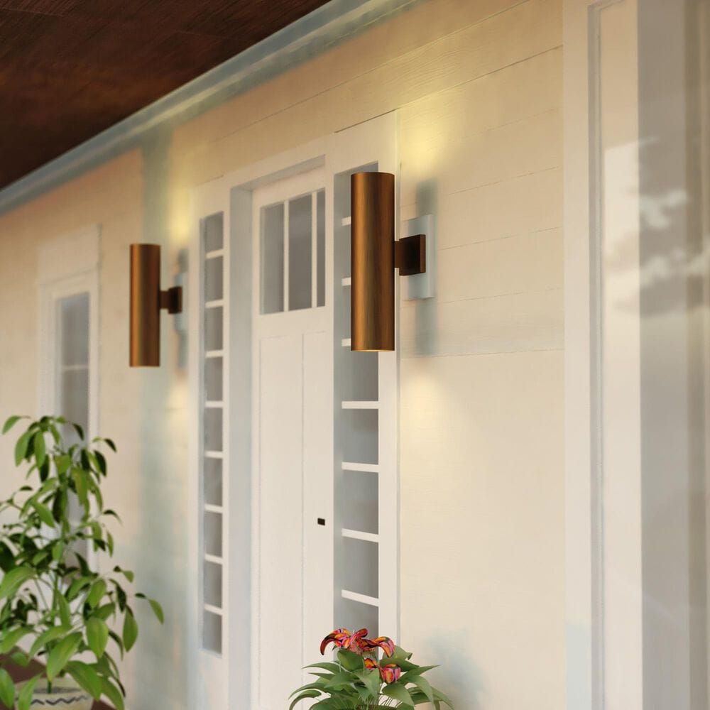 Vaxcel Chiasso 20" 2-Light Outdoor Wall Sconce in Warm Brass, , large