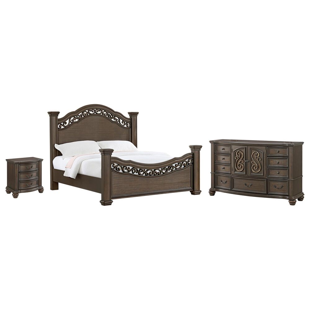 Mayberry Hill Brunswick 3-Piece King Panel Bedroom Set in Mahogany, , large