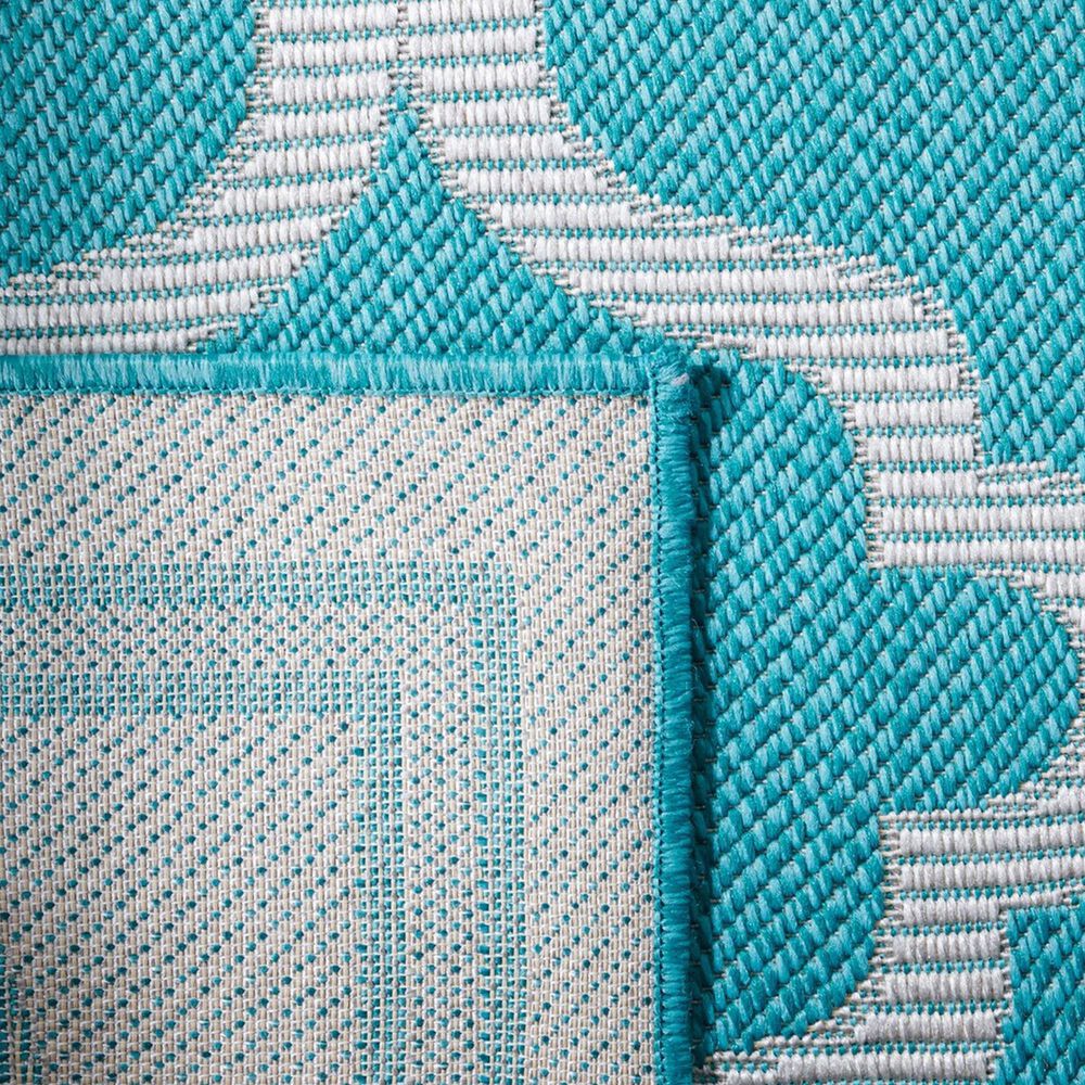 Safavieh Bermuda 5&#39;3&quot; x 7&#39;6&quot; Aqua and Grey Indoor/Outdoor Area Performance Rug, , large