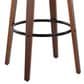 LumiSource Matisse 30" Swivel Barstool with Black Faux Leather Upholstery in Walnut and Black (Set of 2), , large
