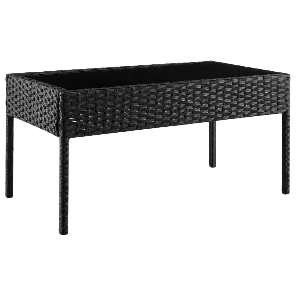Dayton Noli 4-Piece Patio Conversation Set with Cream Cushion in Black, , large