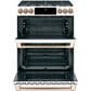 Cafe 30" Slide-IN Front Control Dual-Fuel Double Oven with Convection Range in Matte White with Brushed Bronze Handle, , large