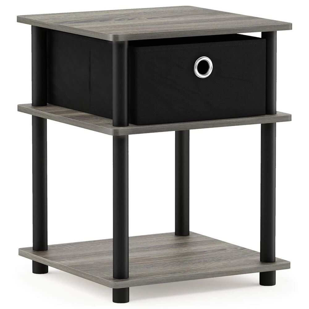 HOMLUX Turn-N-Tube End Table in French Oak and Black, , large