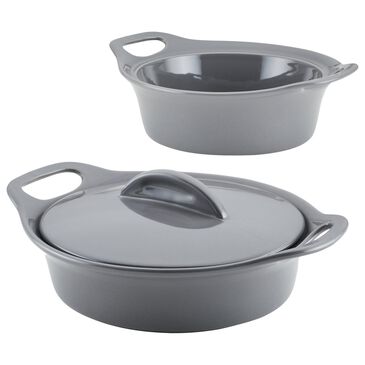 Meyer Corporation 3-Piece Ceramic Casserole Set in Gray, , large