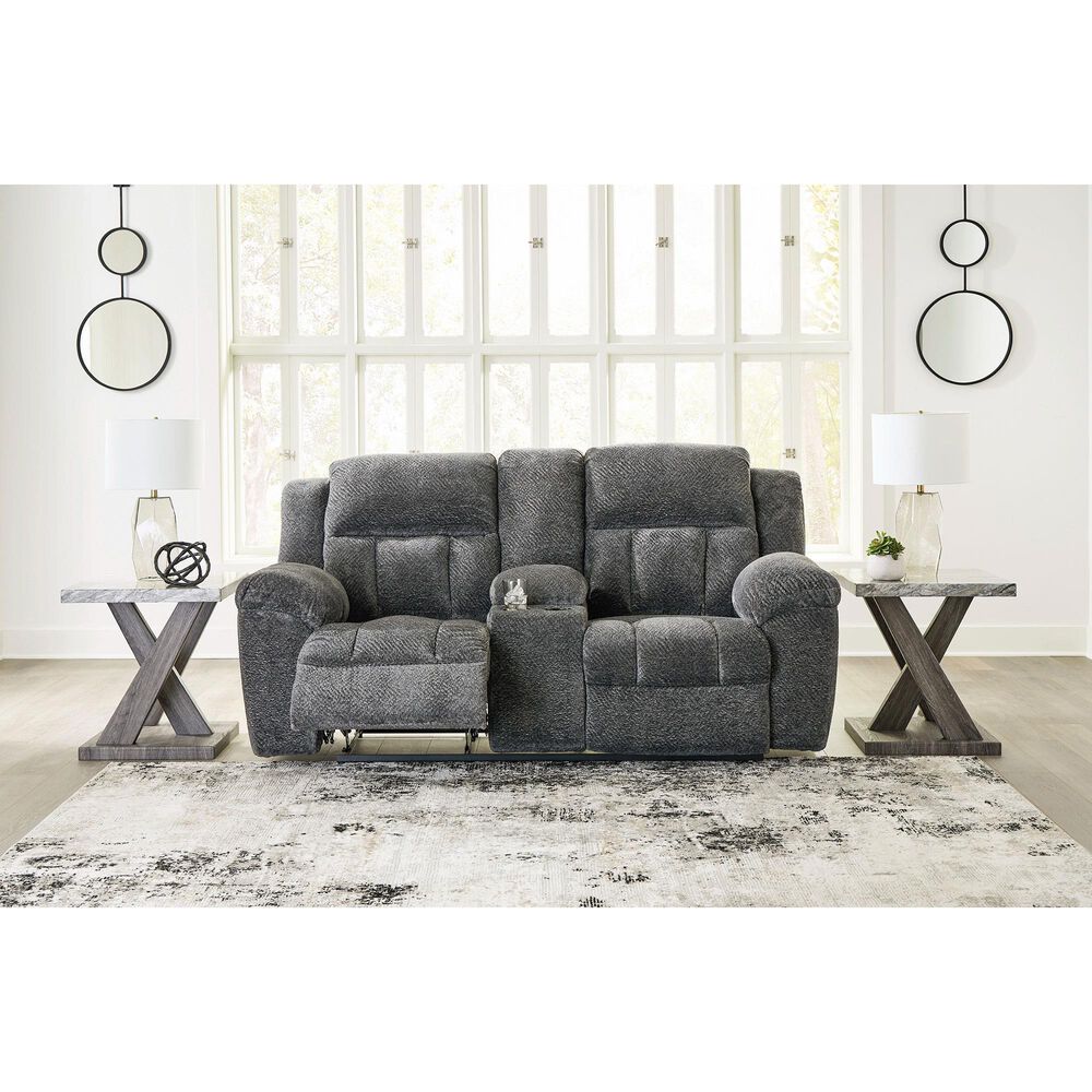 Ashley Frohn Manual Reclining Loveseat in Graphite, , large