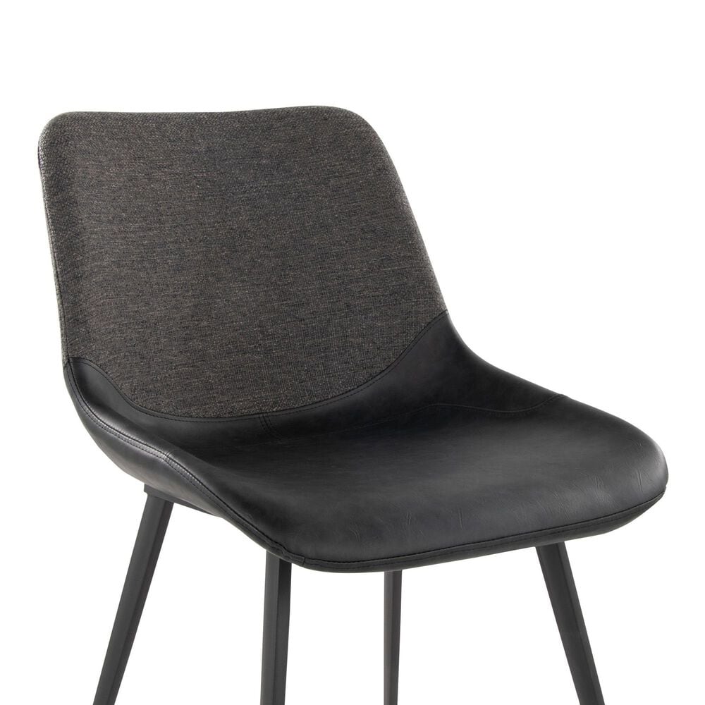 Lumisource Outlaw Side Chair with Black and Grey Cushion in Black &#40;Set of 2&#41;, , large