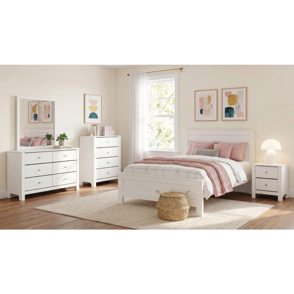 Mayberry Hill Sami Full Panel Bed in White, , large