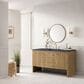 James Martin Vanities Hudson 60" Single Bathroom Vanity in Light Natural Oak with 3 cm Charcoal Soapstone Quartz Top and Rectangular Sink, , large