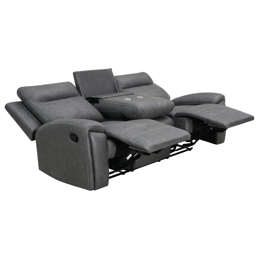 Steve Silver Gaston Manual Reclining Sofa in Graphite Gray, , large