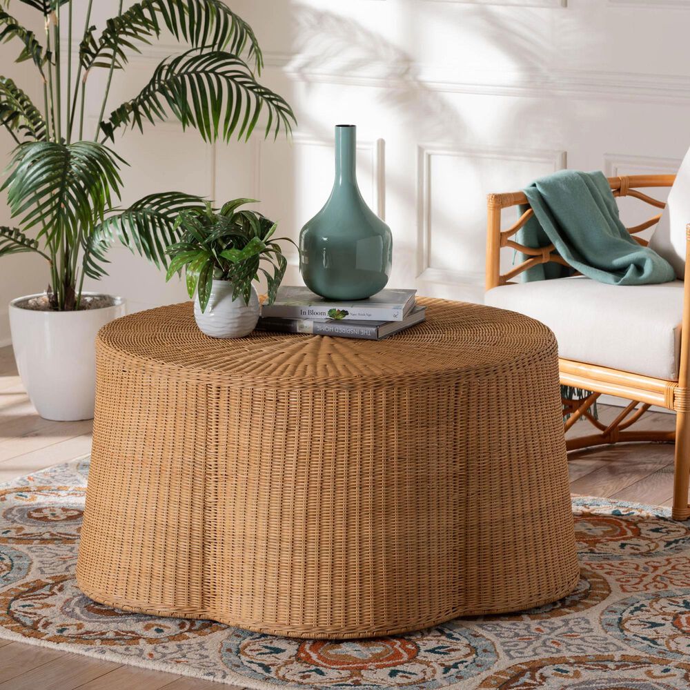 Baxton Studio Palm Coffee Table in Light Honey, , large