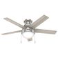 Hunter Anslee Low Profile 46" Ceiling Fan with LED Lights in Brushed Nickel, , large