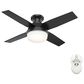 Hunter Dempsey Low Profile 44" Ceiling Fan with LED Lights in Matte Black, , large