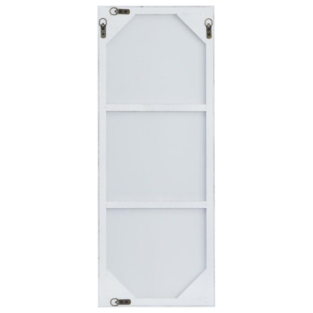 Maple and Jade 36&quot; x 14&quot; Rectangular Wood Wall Mirror with Thin Frame in White, , large