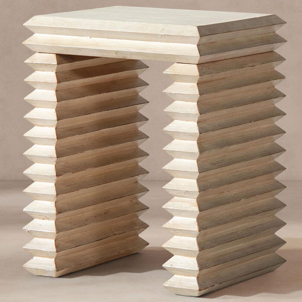 Jennifer Taylor Home Veda Side Table in Whitewashed Natural, , large
