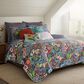 Levtex Night Garden 3-Piece Reversible King Quilt Set in Navy, Red, Pink, Green, Ochre and White, , large