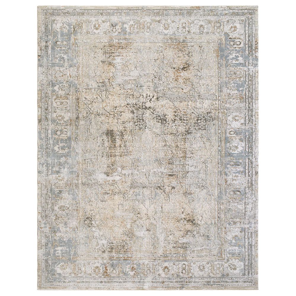 Surya Brunswick Cream, Medium Brown, Light Gray, Light Brown, Charcoal and Mustard 6&#39;7&quot; x 9&#39;6&quot; Area Rug, , large