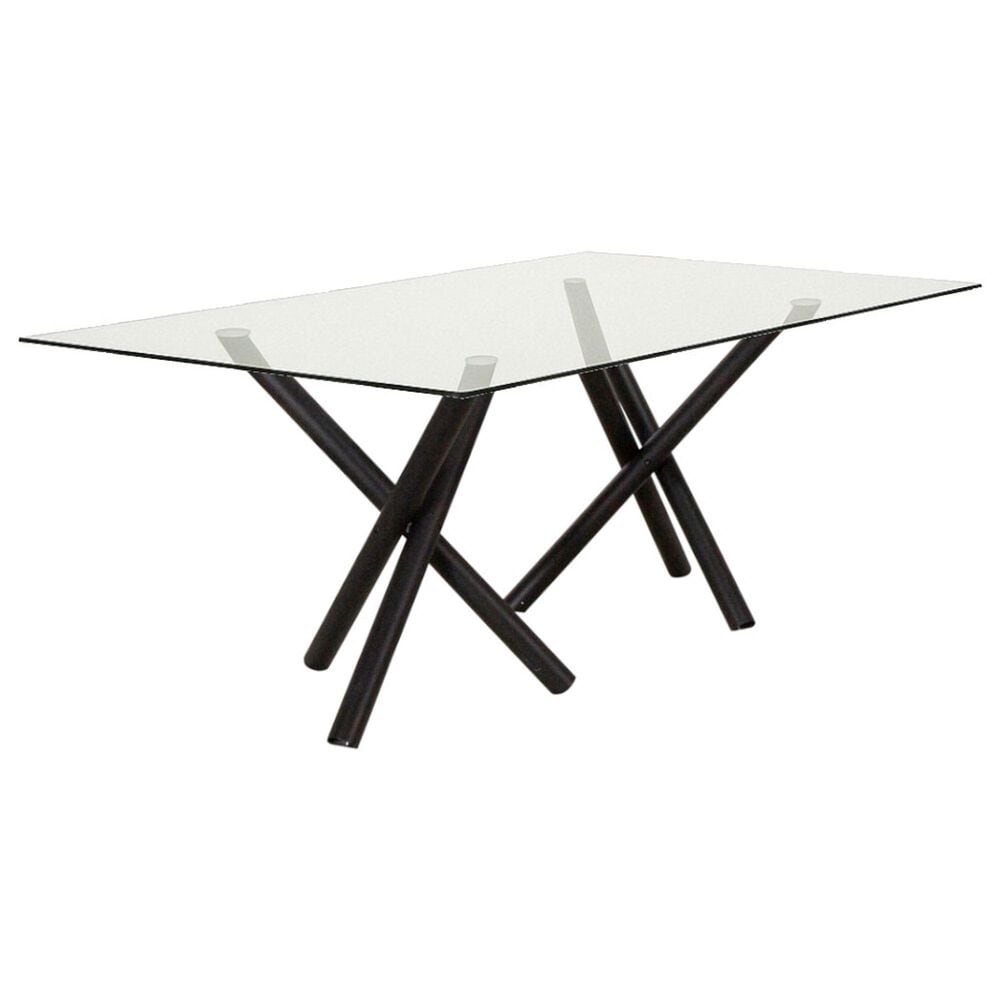 SUNSET Finn and Ryan/Rhea 7-Piece Rectangular Dining Set in Clear and Matte Black, , large