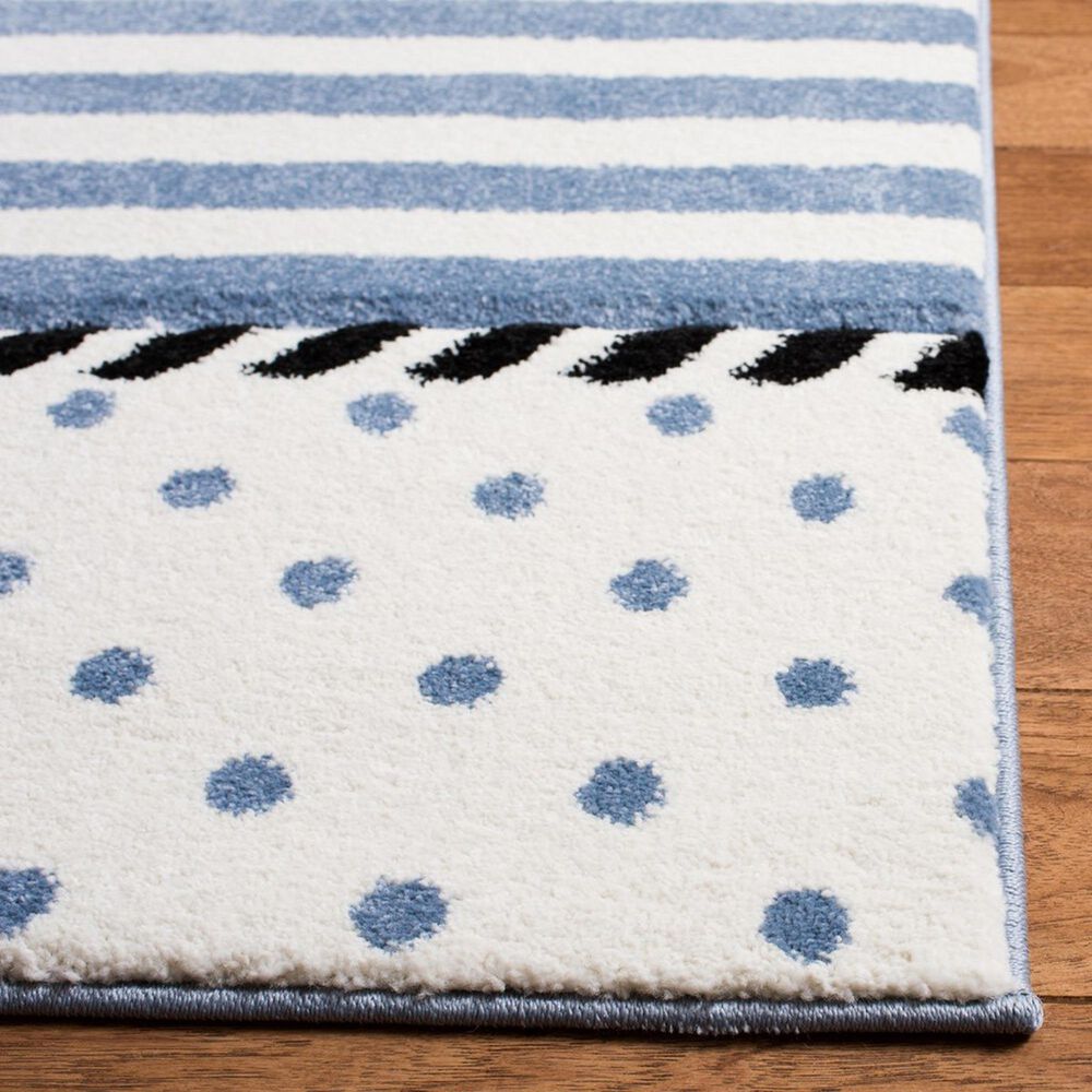 Safavieh Carousel 5&#39;3&quot; Square Ivory and Navy Kids  Area Rug, , large