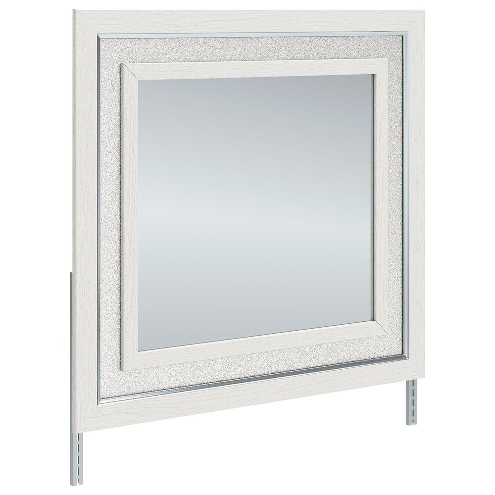 Ashley Zuraleus Dresser Mirror in Matte White, Chrome and Silver, , large