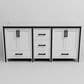 Lexora Home Ziva 72" Double Bathroom Vanity in White with 2 cm White Cultured Marble Top and Rectangular Sinks, , large