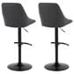 LumiSource Diana Adjustable Barstool with Black Faux Leather Upholstery in Black (Set of 2), , large