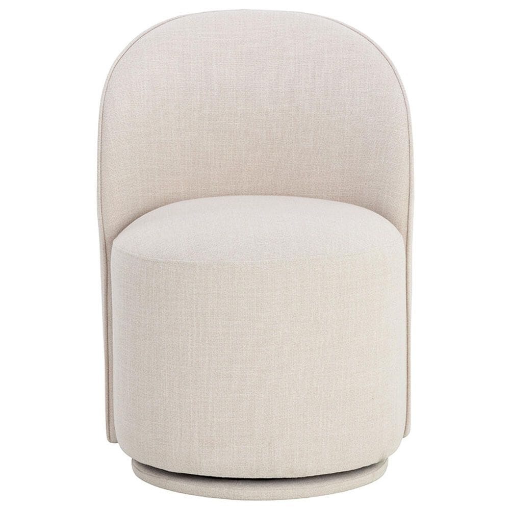 37B Banyan and Cavoli 5-Piece Round Dining Set in Cream and Dark Brown, , large