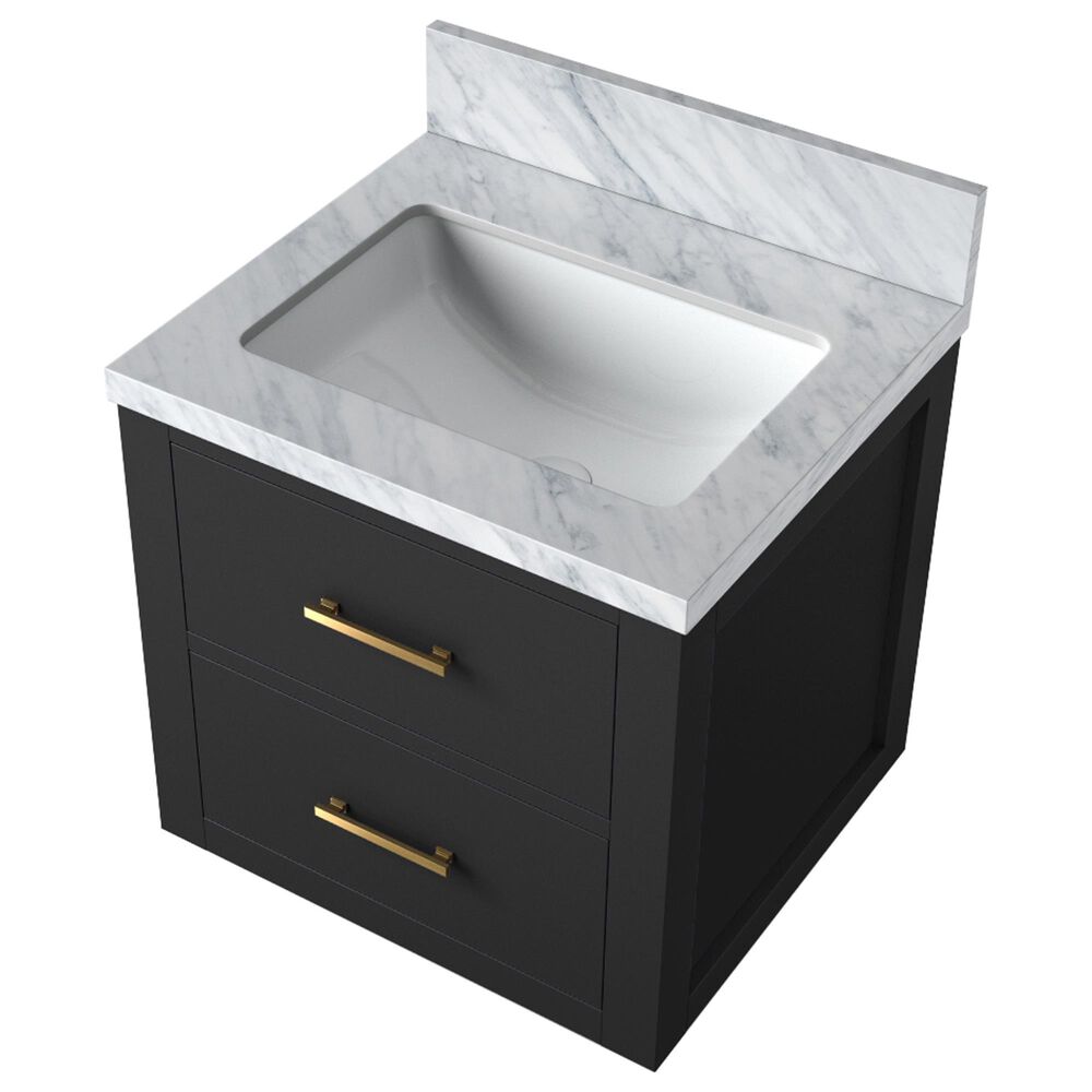 Lexora Home Castor 20&quot; Single Bathroom Vanity in Black with White Acrylic Top and Rectangular Sink, , large