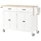 HOMLUX 54" Kitchen Island Cart with Solid Wood Top and Locking Wheels in White, , large