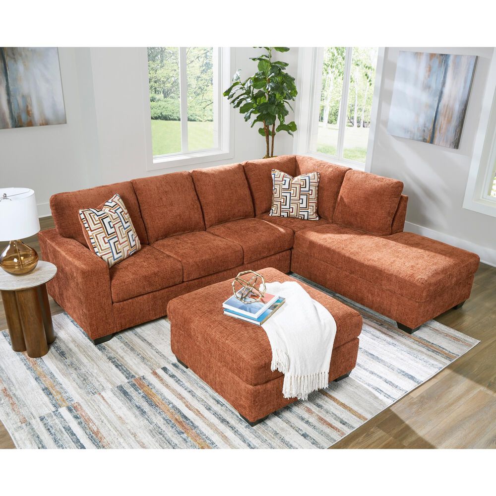 Ashley Aviemore 2-Piece Sectional with Right-Facing Chaise in Spice, , large