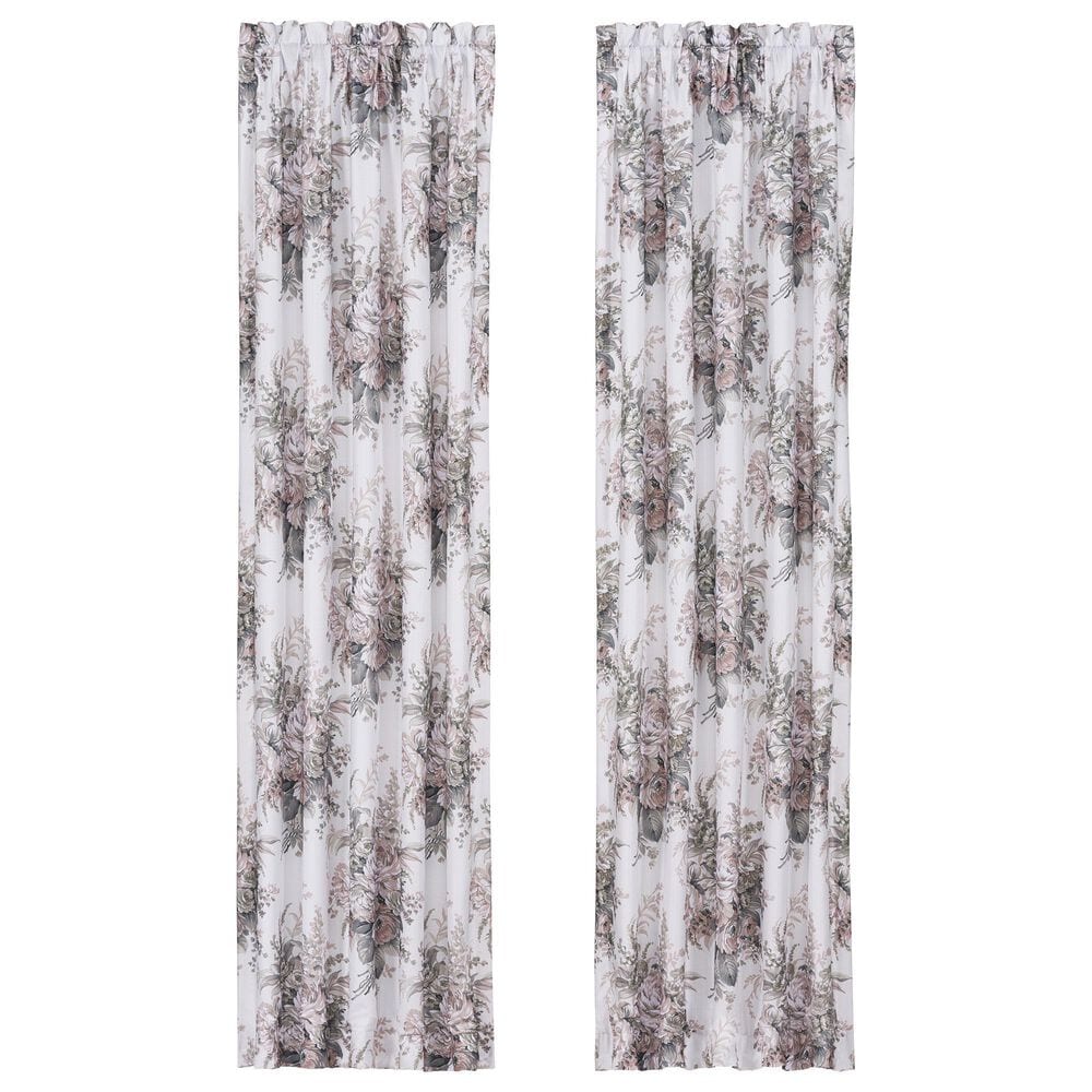 J. Queen New York Estelle 84" x 41" Window Panel Pair in Blush and Cream, , large