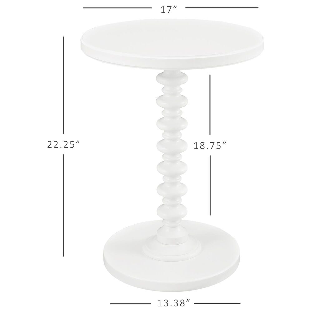 Linon Home Decor Aurora Round Side Table in White, , large