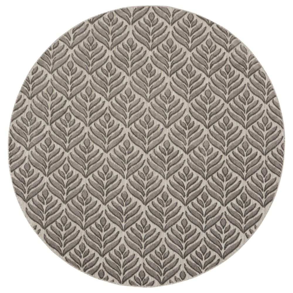 Nourison Aloha 7&#39;10&quot; Round Charcoal Indoor/Outdoor Area Rug, , large