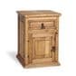 Santa Fe Rustic Pine Wood End Table in Light Wax, , large