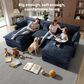 HOMLUX 107.87" Ultra-Comfort Chenille Sectional Sofa Set in Dark Blue, , large