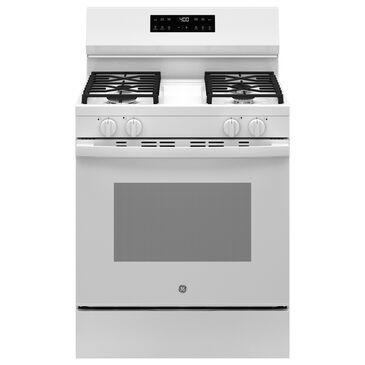 GE Appliances 30" Freestanding Gas Range with Self-Clean and 4 Burners in White, , large