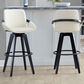 LumiSource Cosmo 30" Swivel Barstool with Cream Upholstery in Black (Set of 2), , large