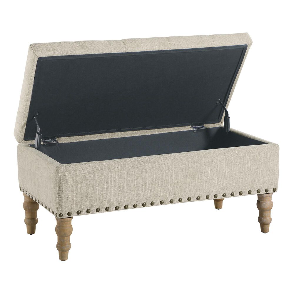 OSP Home Woodbury Flip Top Storage Bench in Linen, , large