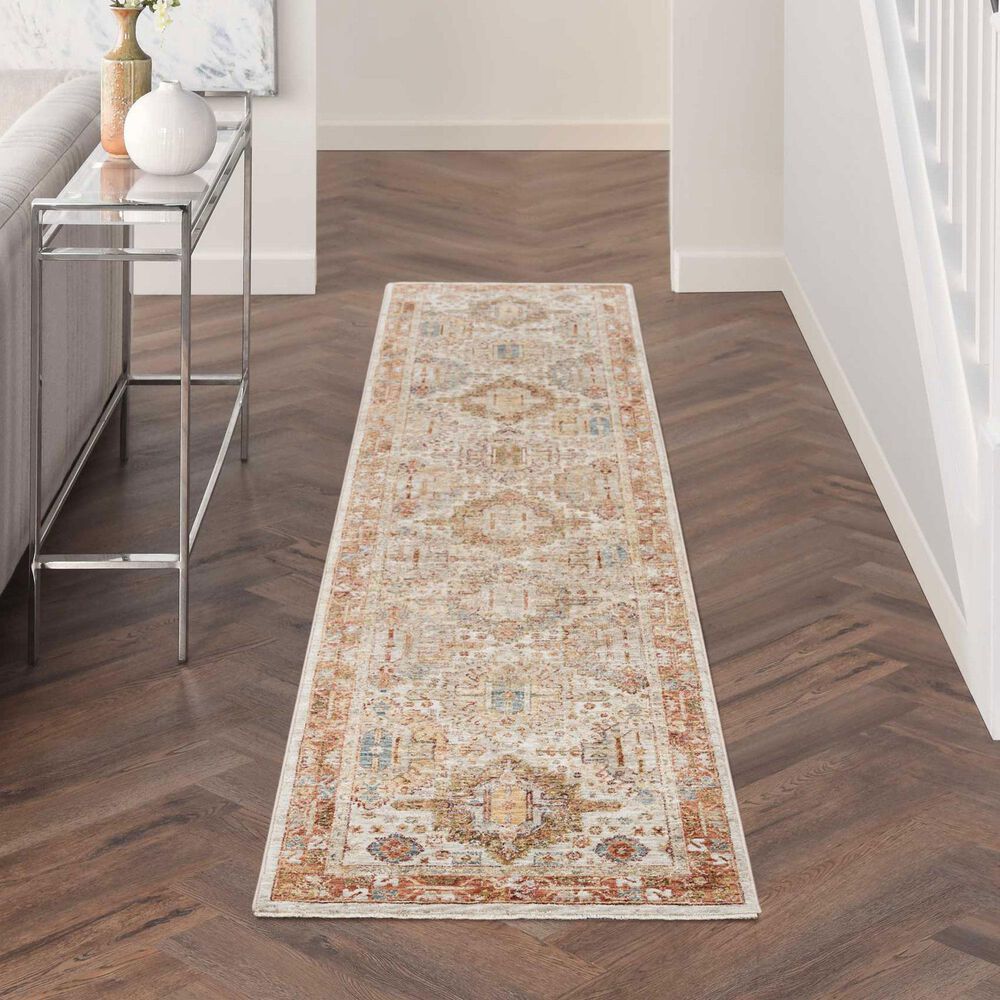 Nourison Sahar 2&#39;3&quot; x 10&#39;2&quot; Ivory and Multi Runner, , large