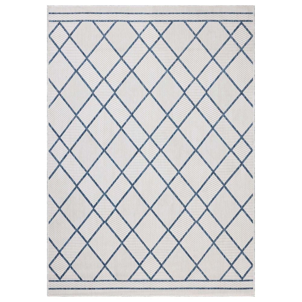 Loloi Easton Ivory and Denim 2&#39;3&quot; x 3&#39;9&quot; Indoor/Outdoor Area Rug, , large