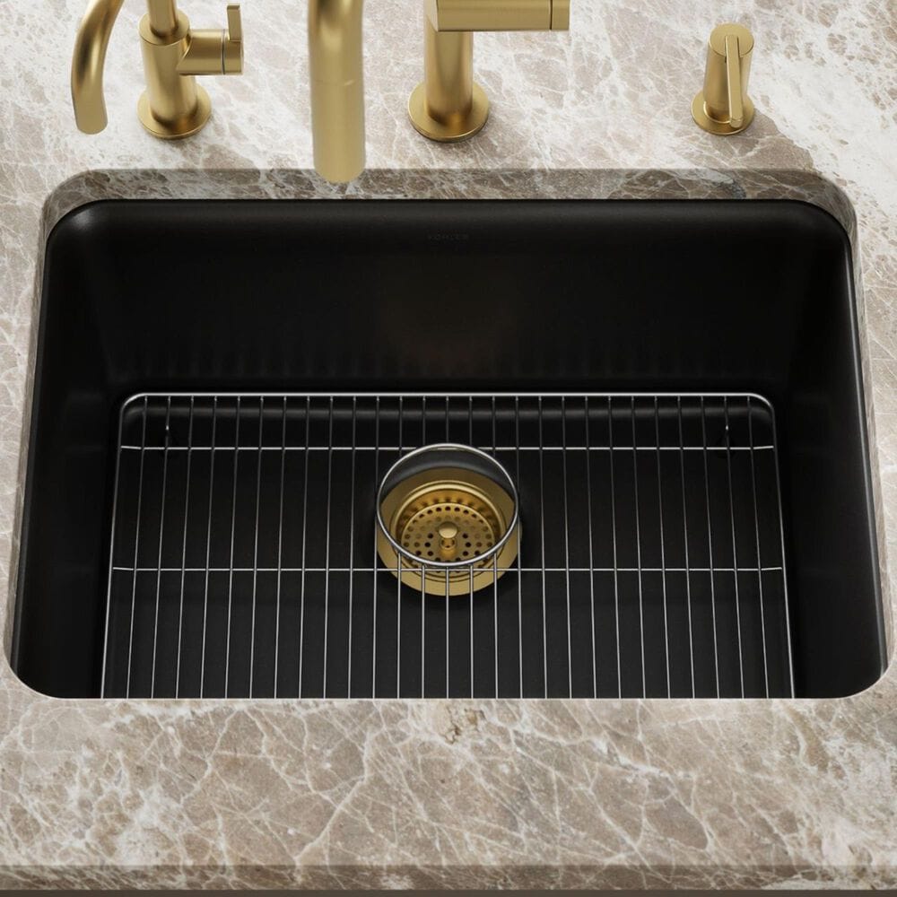 Kohler Cairn 24.5" Undermount Single-Bowl Kitchen Sink in Matte Black, , large
