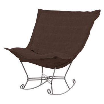 Howard Elliott Scroll Puff Rocker in Sterling Chocolate, , large