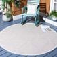 Safavieh Bermuda 5" Round Cream and Beige Indoor/Outdoor Area Performance Rug, , large
